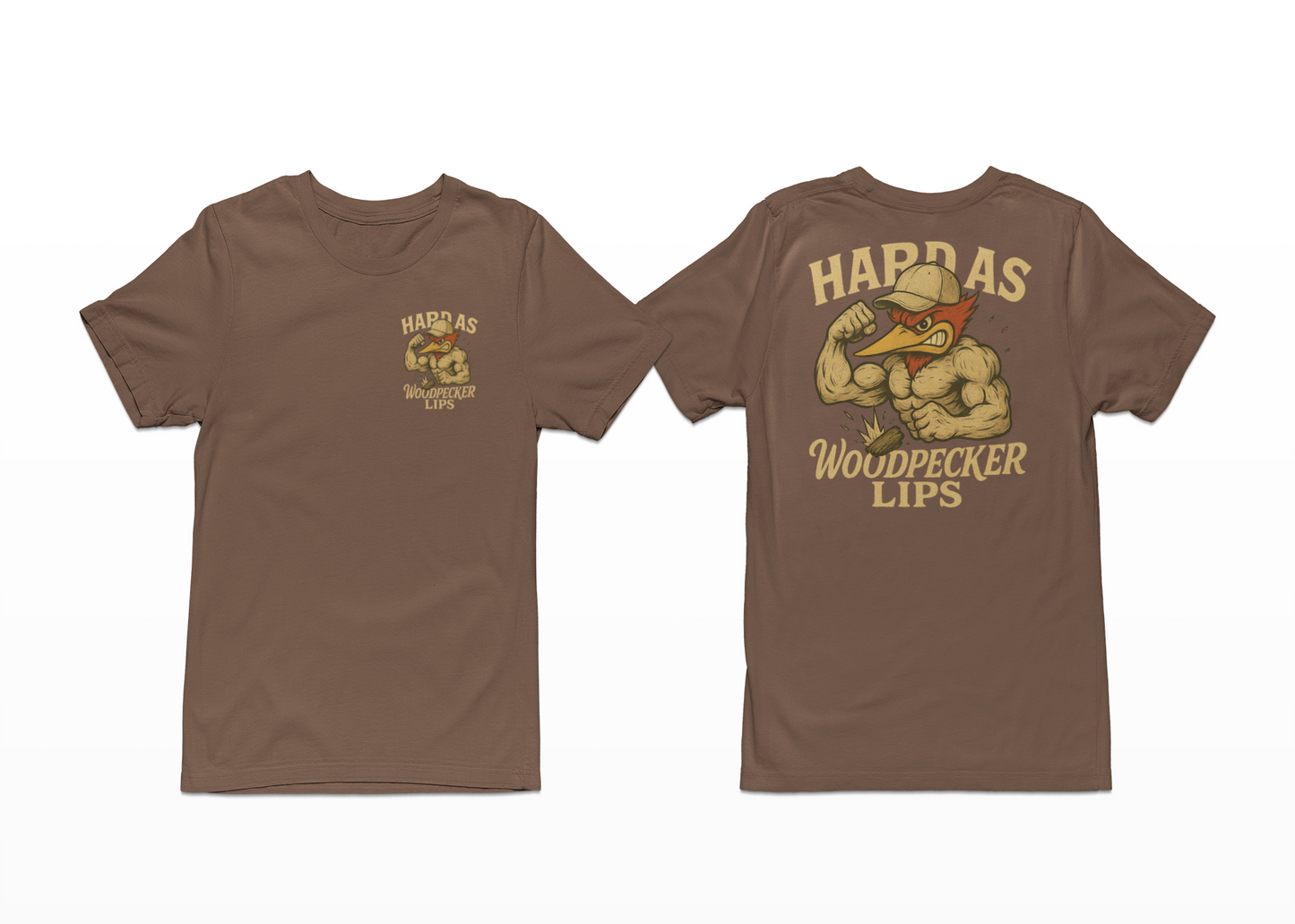 Hard as Woodpecker Lips Tee Front/Back Logo