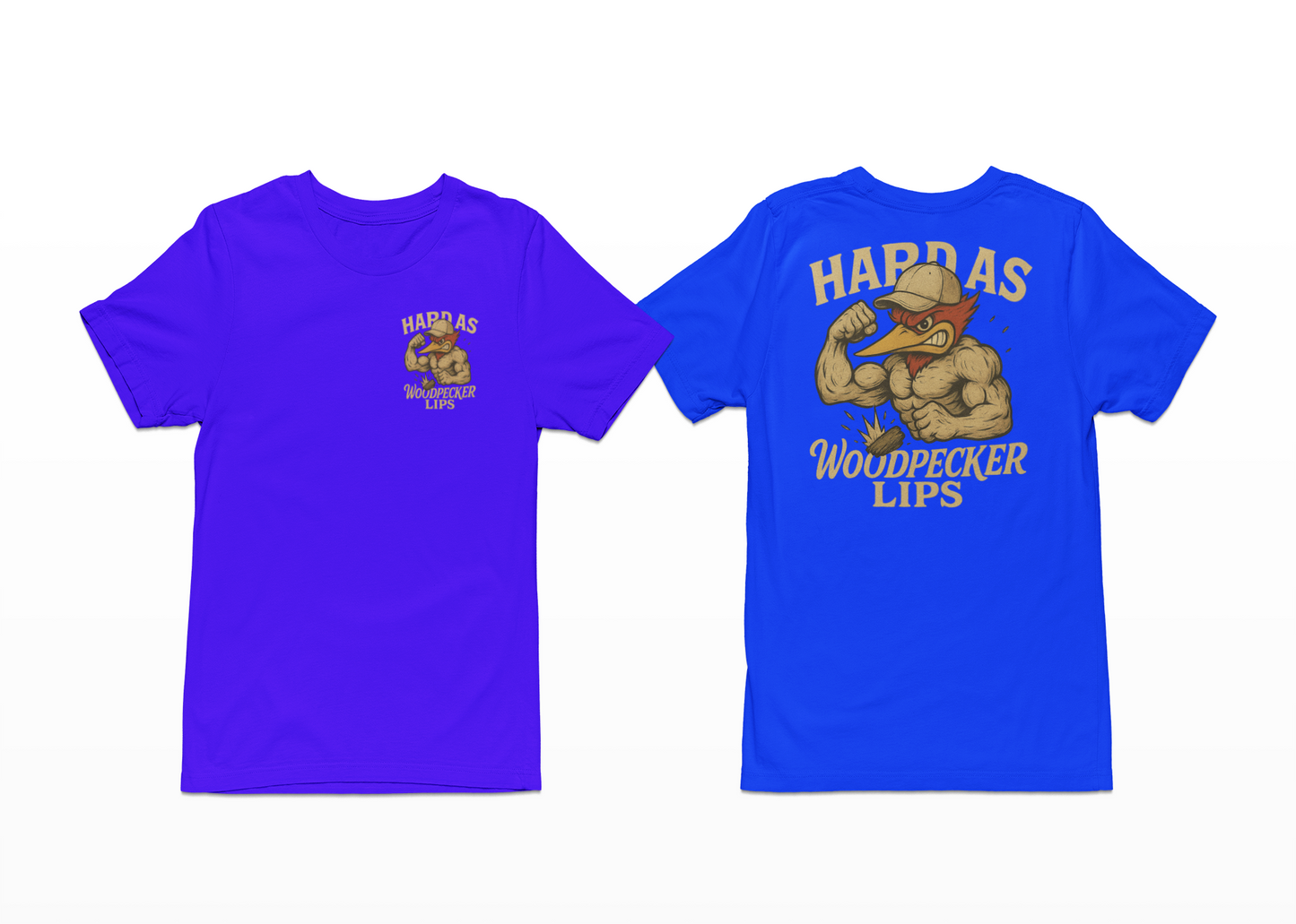 Hard as Woodpecker Lips Tee Front/Back Logo