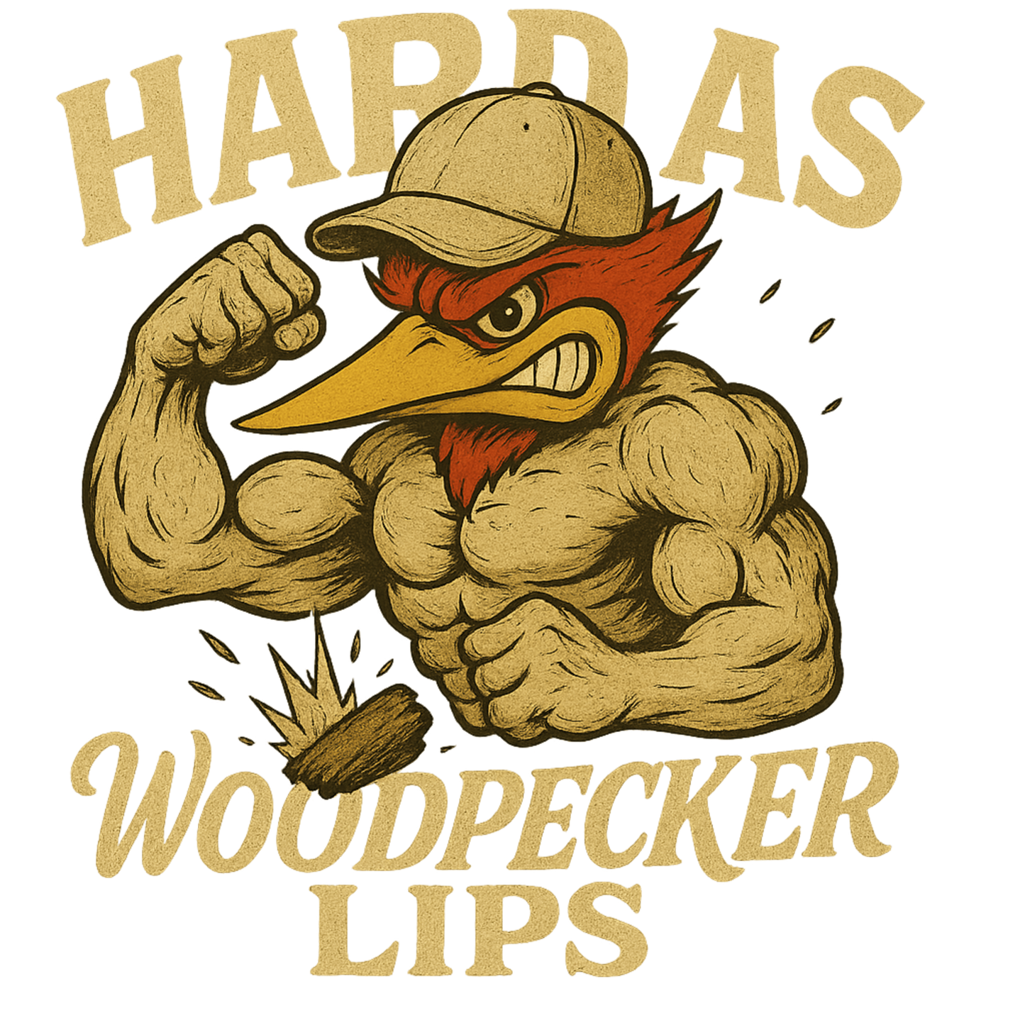 Hard as Woodpecker Lips Tee Front/Back Logo